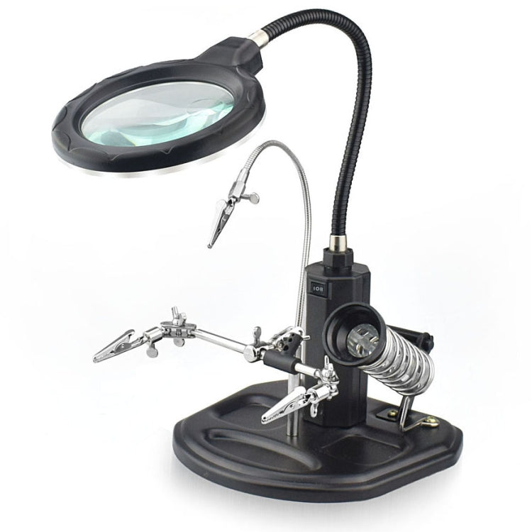 TE-802 16 SMD LEDs Magnifier Soldering Helping Hand Desktop Magnifying Glass Welding Repair Auxiliary Tool