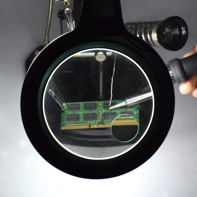 TE-802 16 SMD LEDs Magnifier Soldering Helping Hand Desktop Magnifying Glass Welding Repair Auxiliary Tool