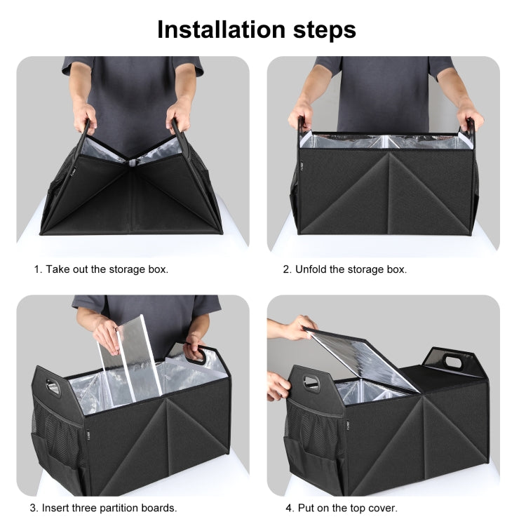 FunAdd Foldable Storage Fresh Box Vehicle Trunk Organizer Bag Transportation Fresh-keeping Box  - Black