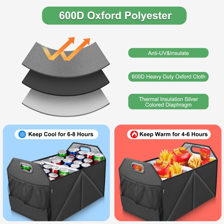 FunAdd Foldable Storage Fresh Box Vehicle Trunk Organizer Bag Transportation Fresh-keeping Box  - Black