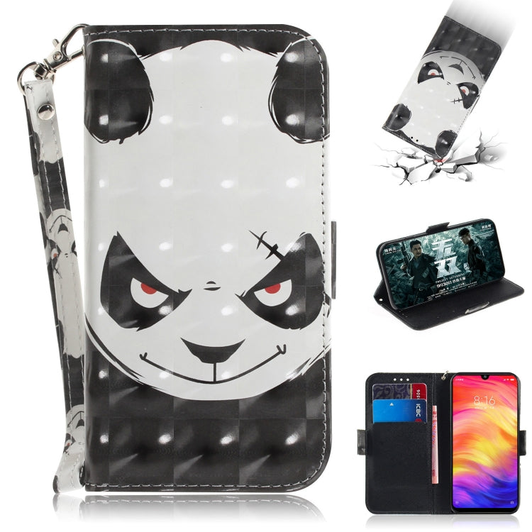3D Coloured Drawing Horizontal Flip Leather Case with Holder & Card Slots & Wallet For Redmi Note 7