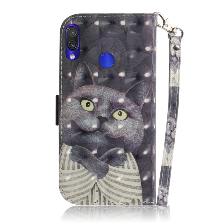 3D Coloured Drawing Horizontal Flip Leather Case with Holder & Card Slots & Wallet For Redmi Note 7