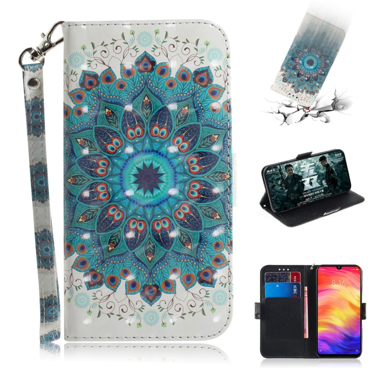 3D Coloured Drawing Horizontal Flip Leather Case with Holder & Card Slots & Wallet For Redmi Note 7