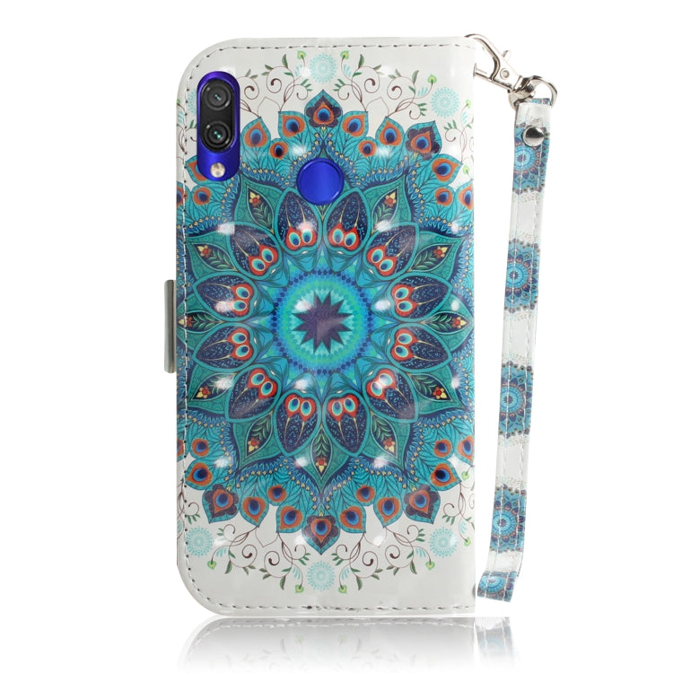 3D Coloured Drawing Horizontal Flip Leather Case with Holder & Card Slots & Wallet For Redmi Note 7