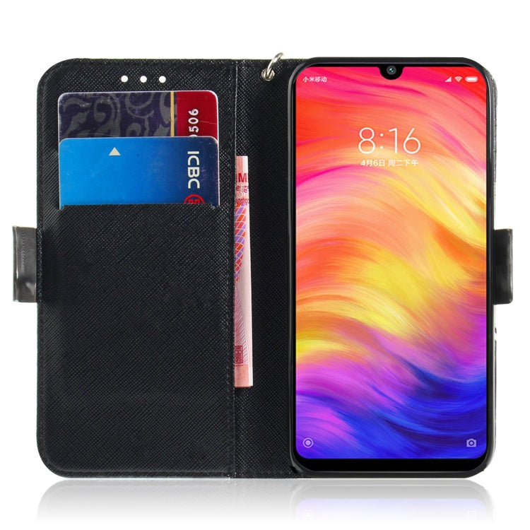 3D Coloured Drawing Horizontal Flip Leather Case with Holder & Card Slots & Wallet For Redmi Note 7