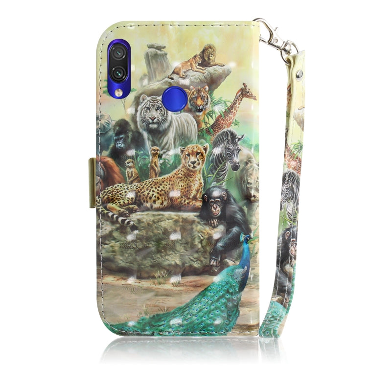3D Coloured Drawing Horizontal Flip Leather Case with Holder & Card Slots & Wallet For Redmi Note 7