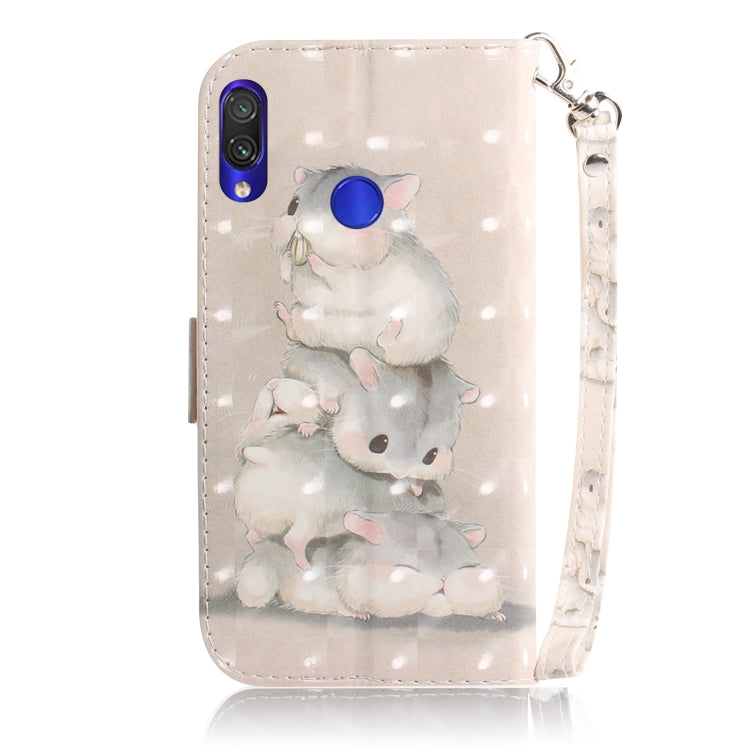 3D Coloured Drawing Horizontal Flip Leather Case with Holder & Card Slots & Wallet For Redmi Note 7