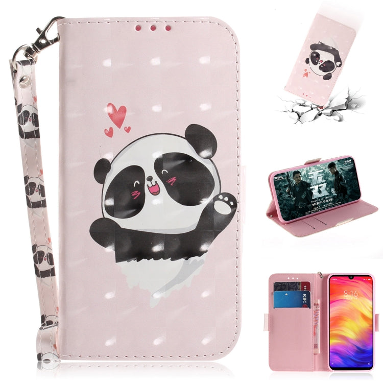 3D Coloured Drawing Horizontal Flip Leather Case with Holder & Card Slots & Wallet For Redmi Note 7