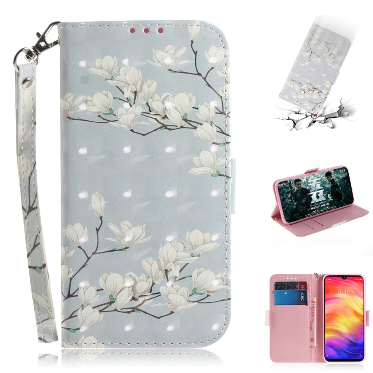 3D Coloured Drawing Horizontal Flip Leather Case with Holder & Card Slots & Wallet For Redmi Note 7