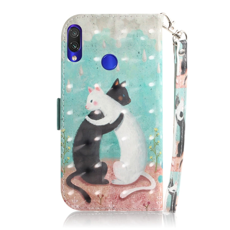 3D Coloured Drawing Horizontal Flip Leather Case with Holder & Card Slots & Wallet For Redmi Note 7