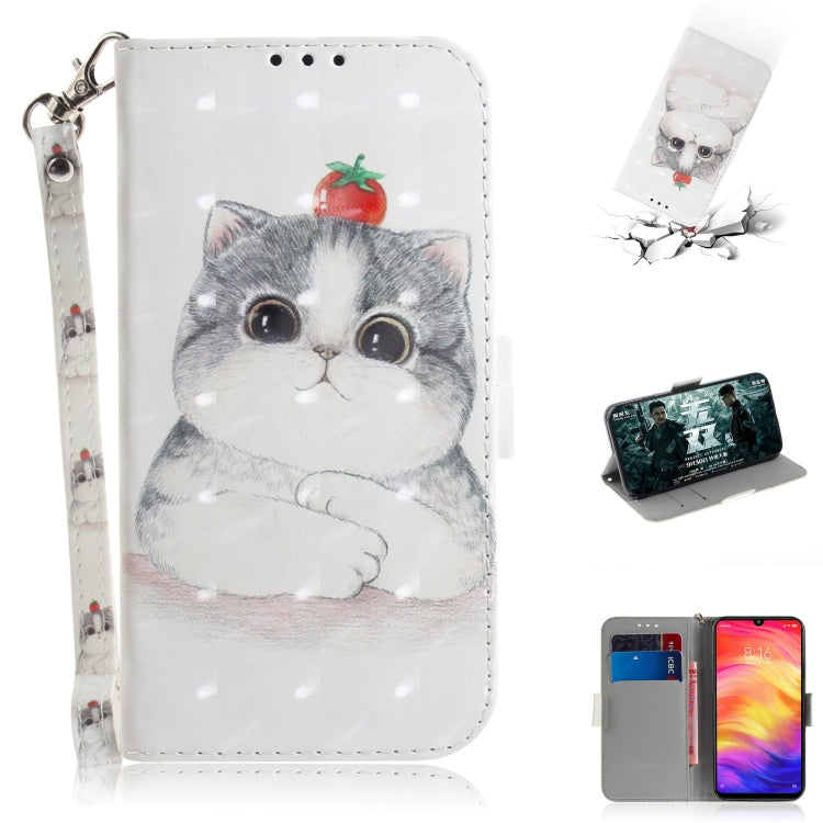 3D Coloured Drawing Horizontal Flip Leather Case with Holder & Card Slots & Wallet For Redmi Note 7