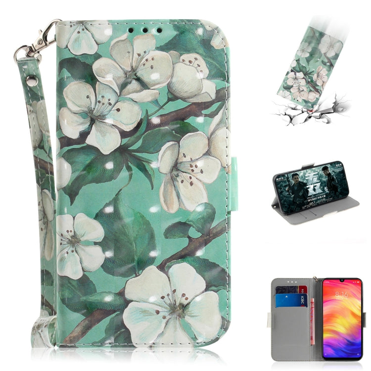 3D Coloured Drawing Horizontal Flip Leather Case with Holder & Card Slots & Wallet For Redmi Note 7