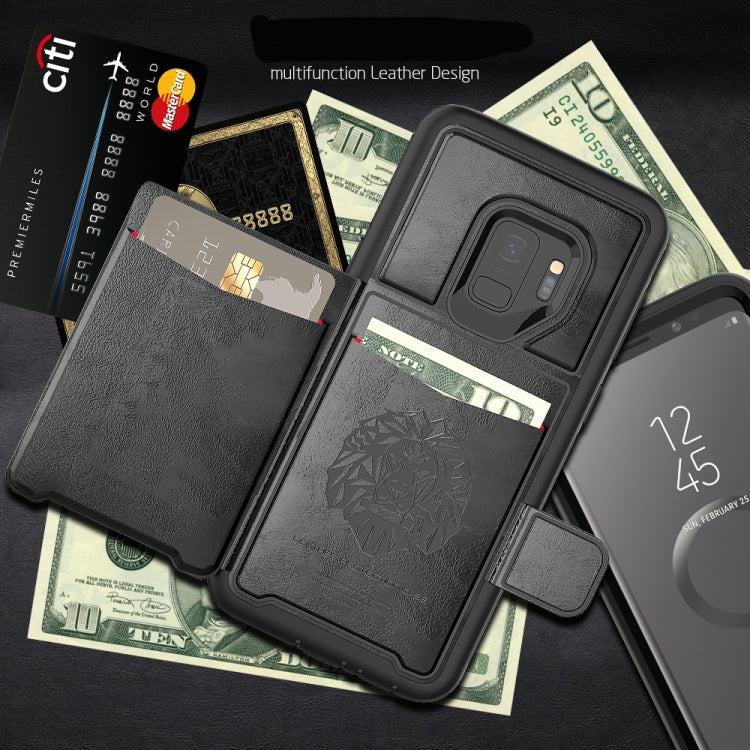 Leather Protective Case with Holder & Card Slot For Galaxy S9