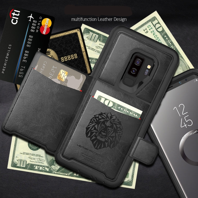 Leather Protective Case with Holder & Card Slot for Galaxy S9 Plus