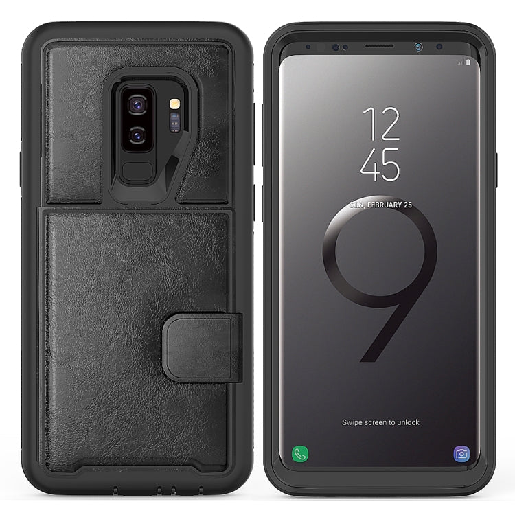 Leather Protective Case with Holder & Card Slot for Galaxy S9 Plus