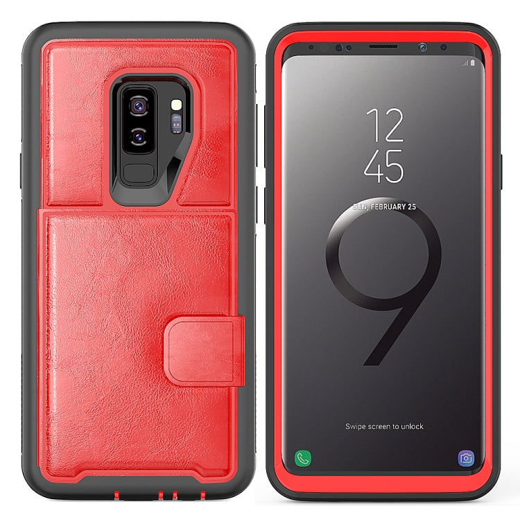 Leather Protective Case with Holder & Card Slot for Galaxy S9 Plus