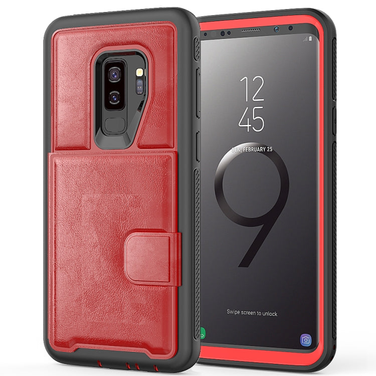Leather Protective Case with Holder & Card Slot for Galaxy S9 Plus