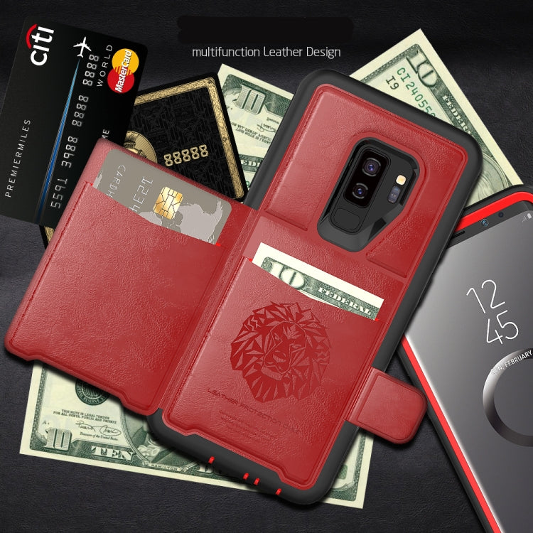 Leather Protective Case with Holder & Card Slot for Galaxy S9 Plus