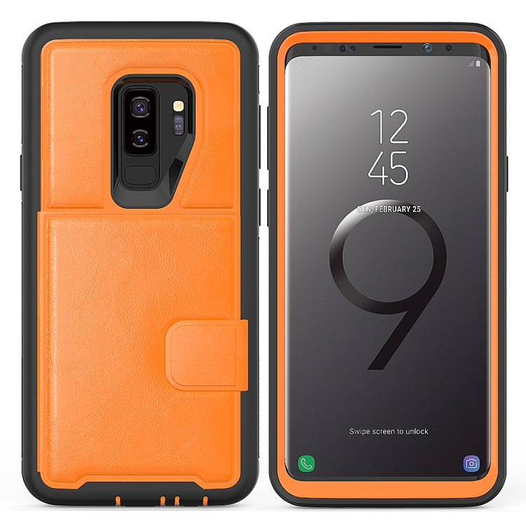 Leather Protective Case with Holder & Card Slot for Galaxy S9 Plus