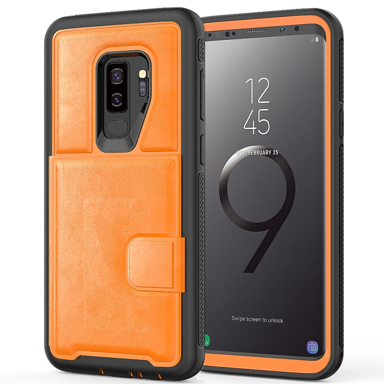 Leather Protective Case with Holder & Card Slot for Galaxy S9 Plus
