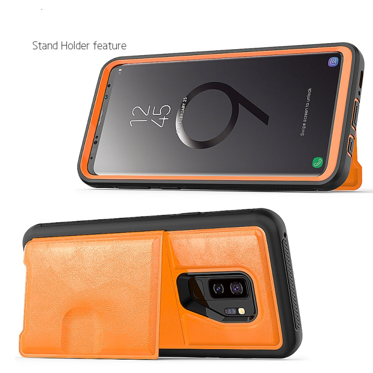 Leather Protective Case with Holder & Card Slot for Galaxy S9 Plus