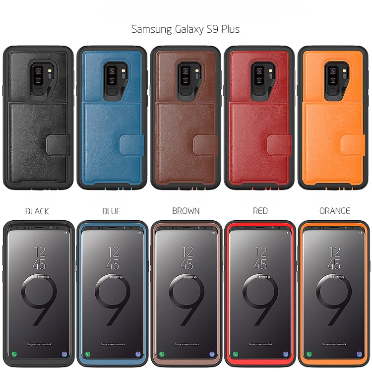 Leather Protective Case with Holder & Card Slot for Galaxy S9 Plus