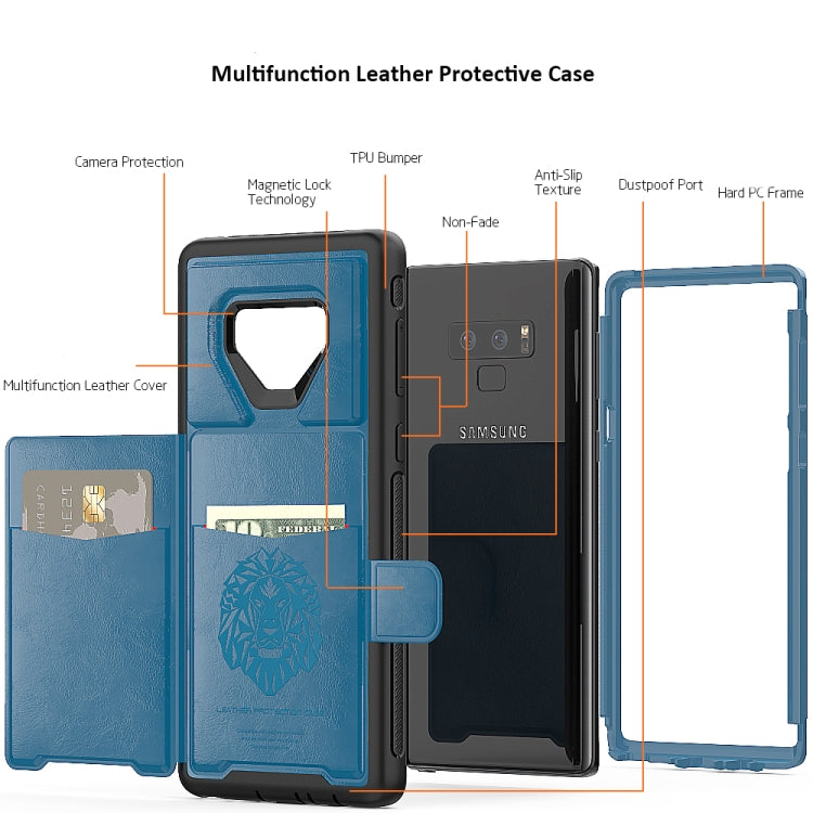 Leather Protective Case with Holder & Card Slot For Galaxy Note9