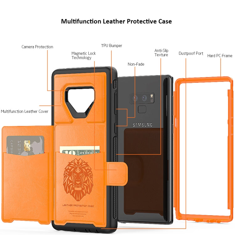 Leather Protective Case with Holder & Card Slot For Galaxy Note9