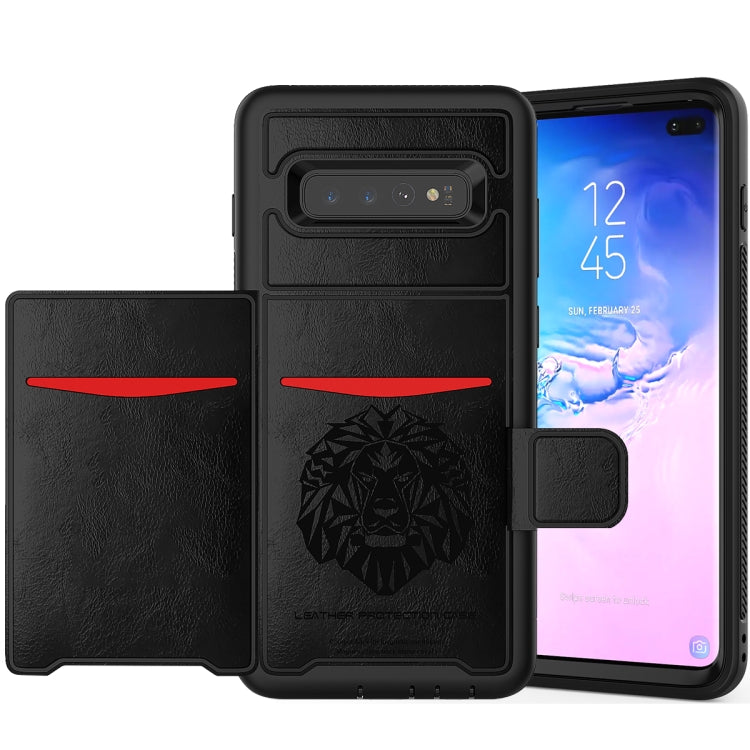 Leather Protective Case with Holder & Card Slot For Galaxy S10
