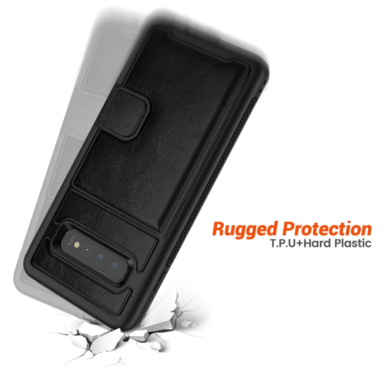 Leather Protective Case with Holder & Card Slot For Galaxy S10
