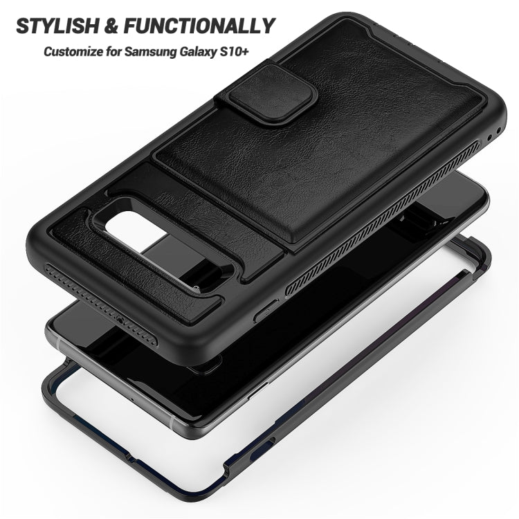 Leather Protective Case with Holder & Card Slot For Galaxy S10