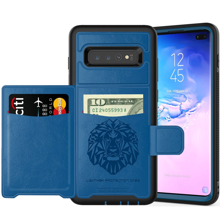 Leather Protective Case with Holder & Card Slot For Galaxy S10