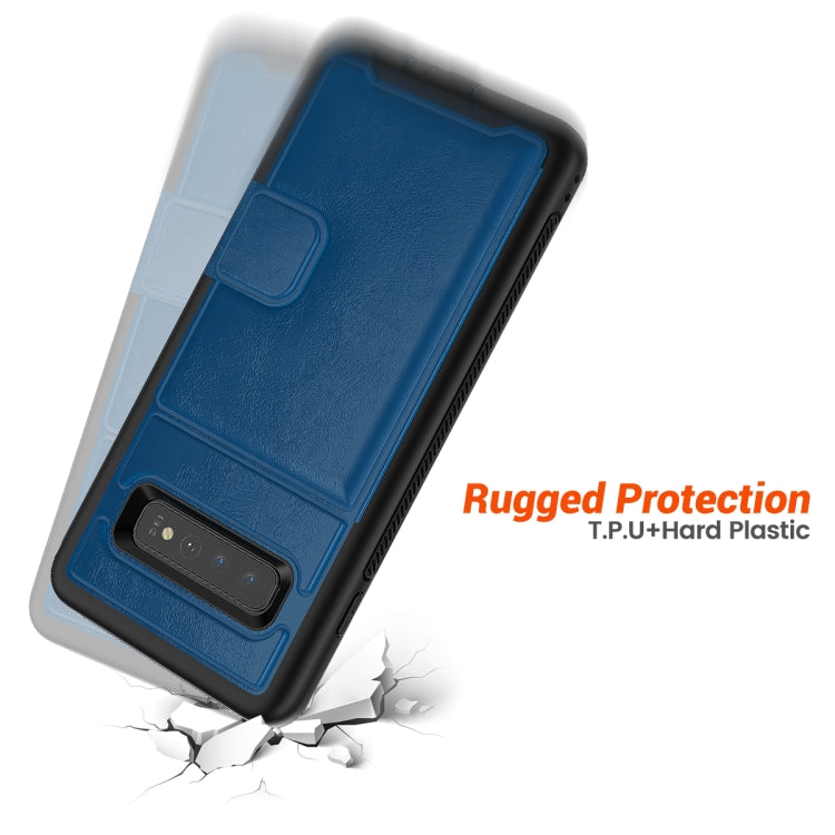 Leather Protective Case with Holder & Card Slot For Galaxy S10