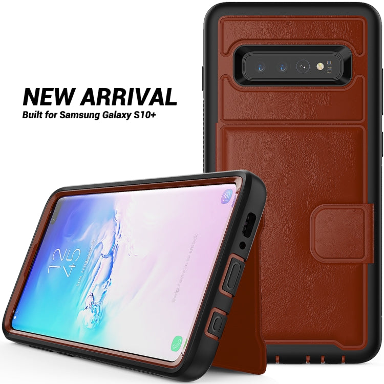 Leather Protective Case with Holder & Card Slot For Galaxy S10