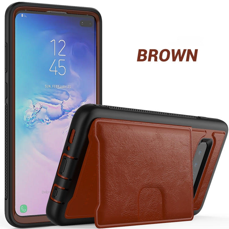 Leather Protective Case with Holder & Card Slot For Galaxy S10