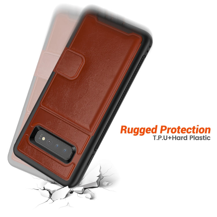 Leather Protective Case with Holder & Card Slot For Galaxy S10