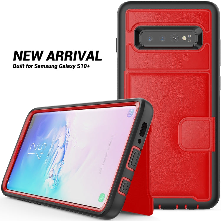 Leather Protective Case with Holder & Card Slot For Galaxy S10