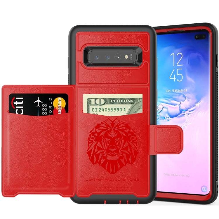 Leather Protective Case with Holder & Card Slot For Galaxy S10