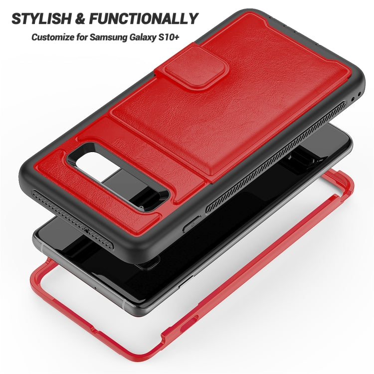 Leather Protective Case with Holder & Card Slot For Galaxy S10