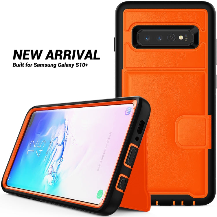 Leather Protective Case with Holder & Card Slot For Galaxy S10