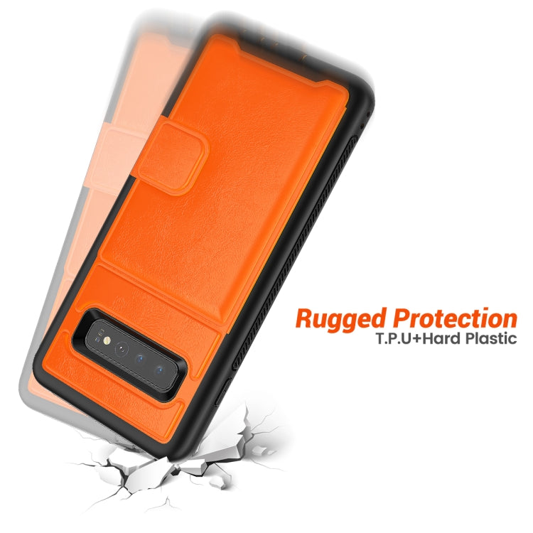 Leather Protective Case with Holder & Card Slot For Galaxy S10