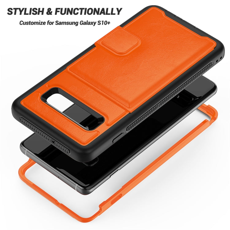 Leather Protective Case with Holder & Card Slot For Galaxy S10