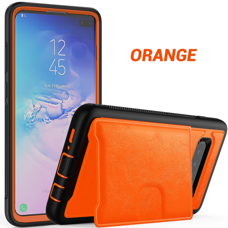 Leather Protective Case with Holder & Card Slot For Galaxy S10 Plus