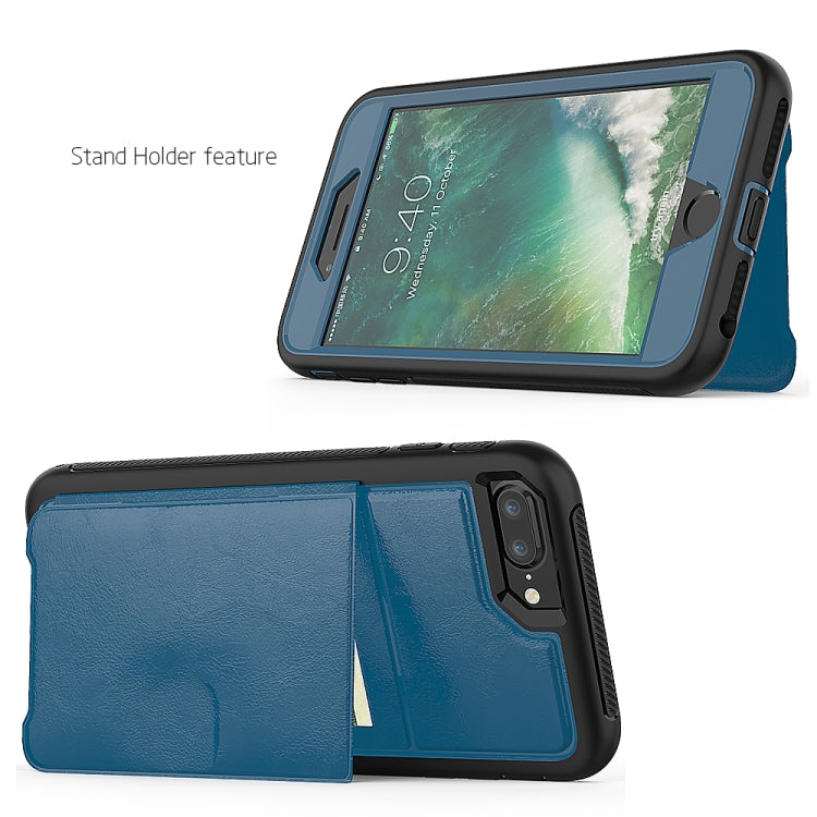 Leather Protective Case with Holder & Card Slot For iPhone 8 Plus & 7 Plus