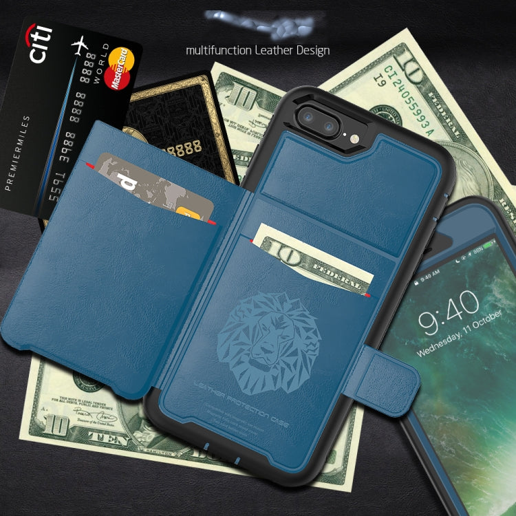 Leather Protective Case with Holder & Card Slot For iPhone 8 Plus & 7 Plus