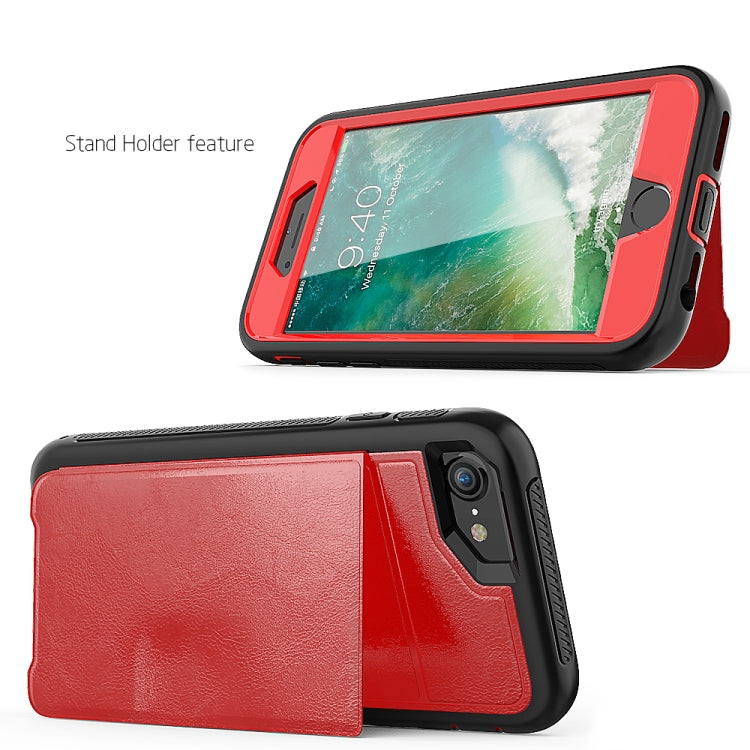 Leather Protective Case with Holder & Card Slot For iPhone SE 2020 & 8 & 7