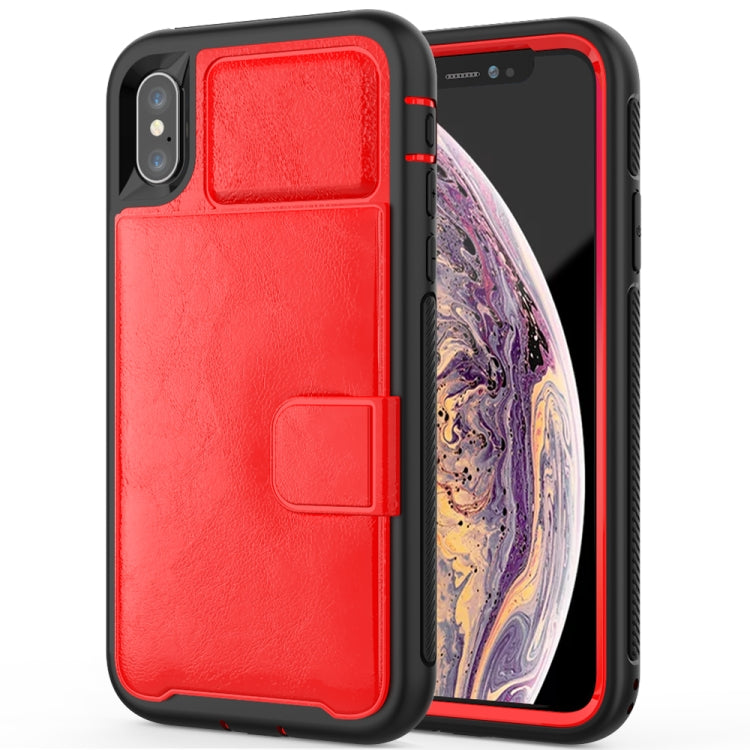 For iPhone X / XS Leather Protective Case with Holder & Card Slot