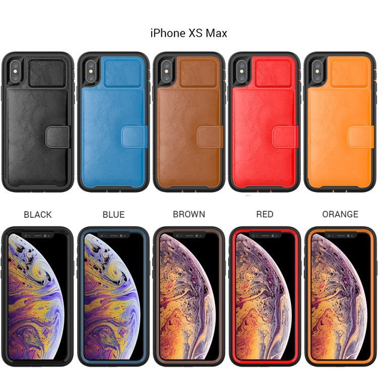 For iPhone X / XS Leather Protective Case with Holder & Card Slot