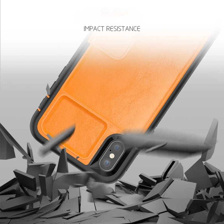 For iPhone X / XS Leather Protective Case with Holder & Card Slot