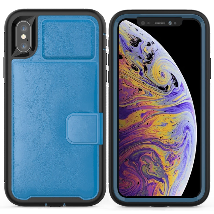 For iPhone XS Max Leather Protective Case with Holder & Card Slot